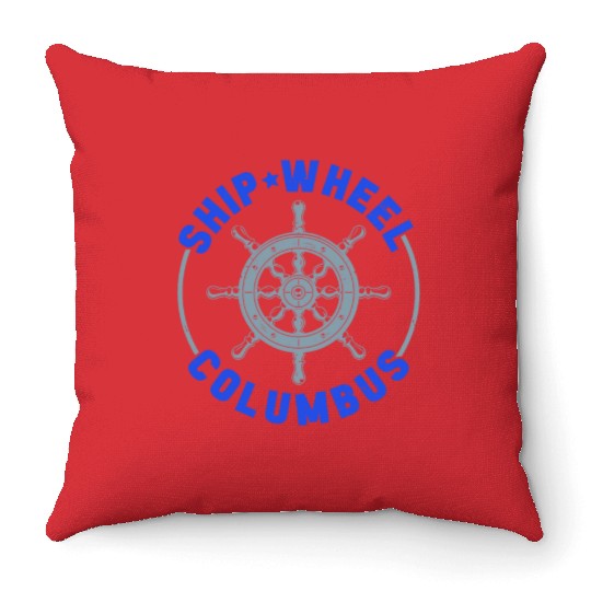 Ship Wheel Columbus Day Christopher Columbus Throw Pillows