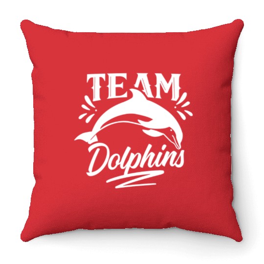 Team Dolphins Dolphin Lover Girls Cute Throw Pillows