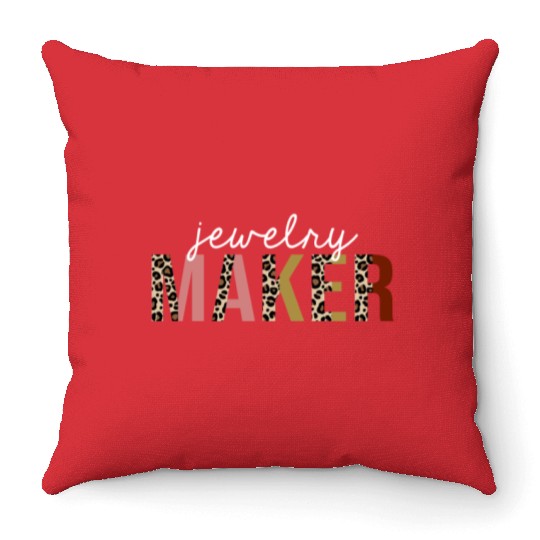 Jewelry Maker Leopard Print Funny Gift Throw Pillows