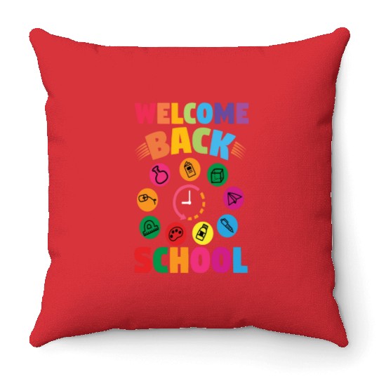 welcome back school Throw Pillows