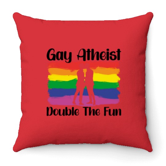 Gay LGBTQ Atheist Atheism Anti Religion Securalism Throw Pillows