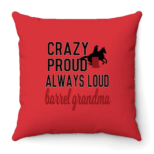 Barrel Racing Grandma Barrel Racing Grandmother Throw Pillows