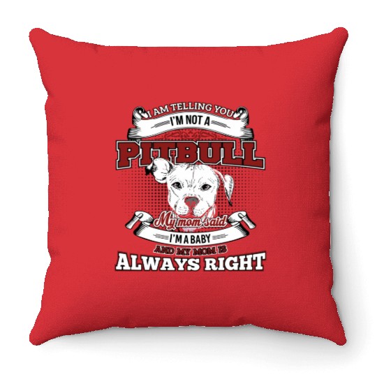 Pitbull Dog Lover Pit Bull Terrier Puppy Throw Pillows