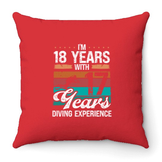 35 Birthday Idea Scuba Diving 35 Year Old Diver Throw Pillows