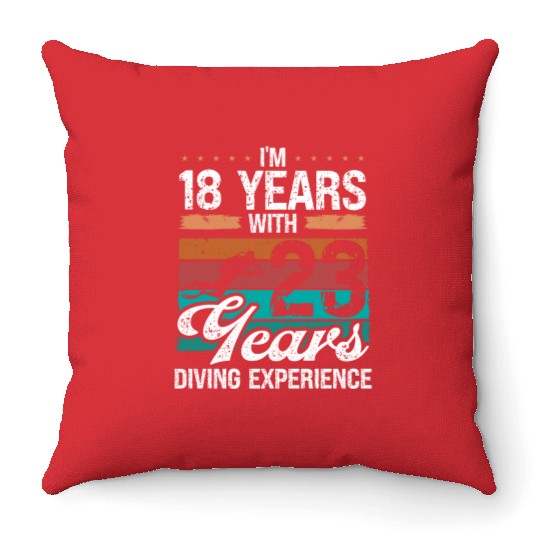 41 Birthday Idea Scuba Diving 41 Year Old Diver Throw Pillows