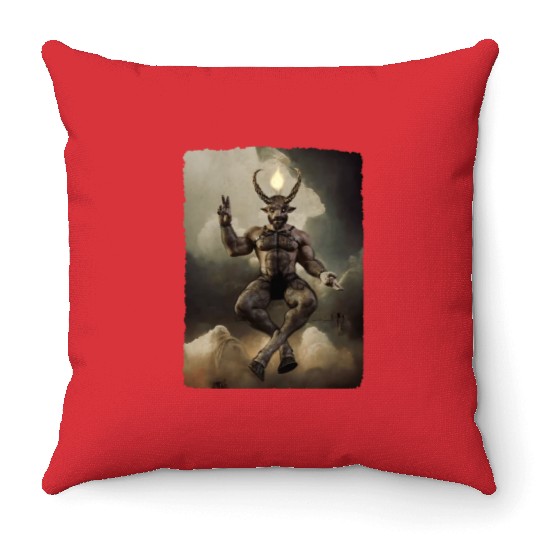 Daddy Baphomet dark PG Throw Pillows