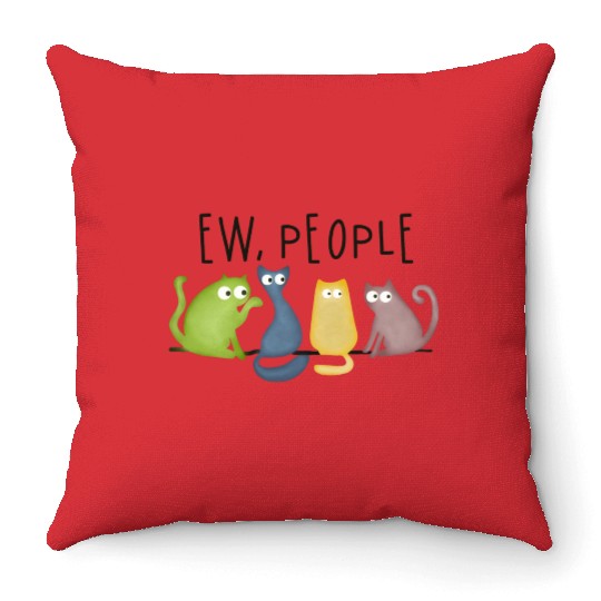 ew people design Throw Pillows