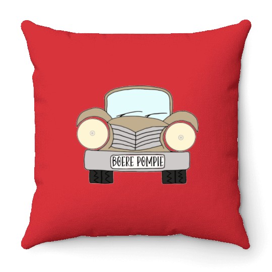 Old Car Khaki Boere Pompie Afrikaans Throw Pillows