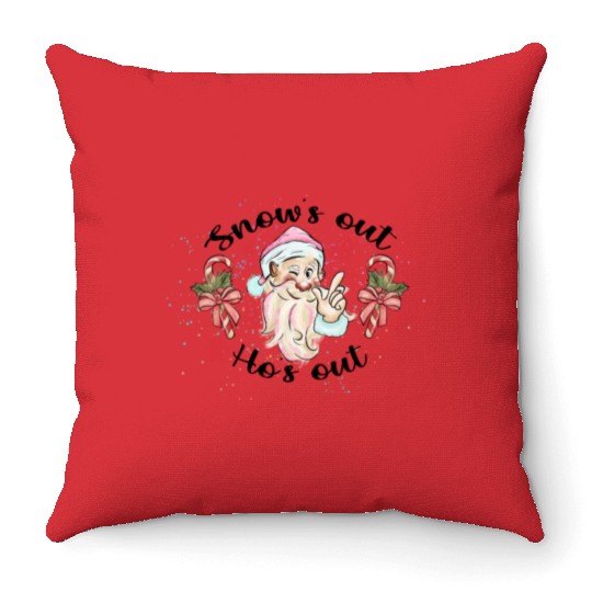 Snow Out Santa Ho Ho Ho Throw Pillows