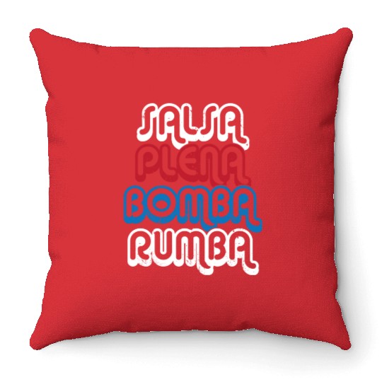 Puerto Rico Dance Salsa Plena Bomba Rumba Throw Pillows