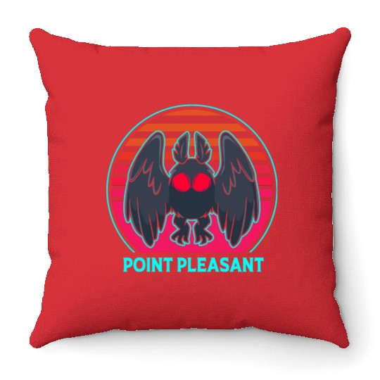 Cryptozoology Folklore Mothman Point Pleasant Throw Pillows