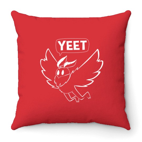 Mothman Yeet Cryptid Lover Funny Mothman Throw Pillows