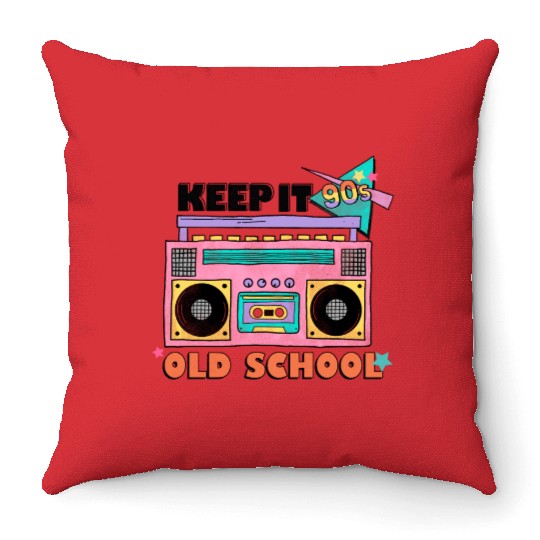Keep it 90s old school Throw Pillows