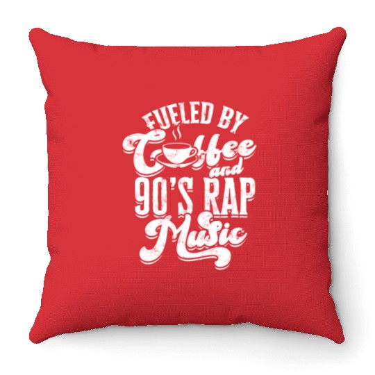 Fueled by coffee and 90's rap music - sweet Throw Pillows