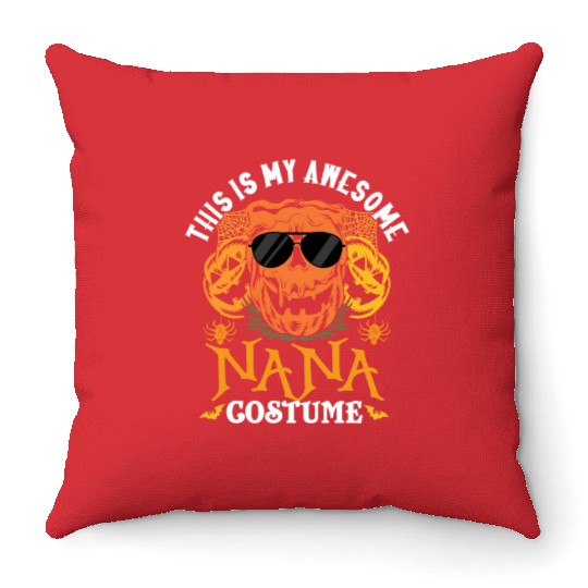 This Is My Awesome Nana Costume Grandma Halloween Throw Pillows