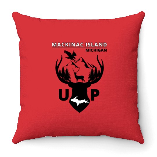 Mackinac Island Michigan Upper Peninsula Throw Pillows