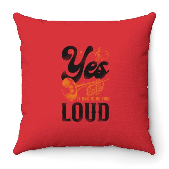 Trumpet Player Vintage Yes It Has Throw Pillows