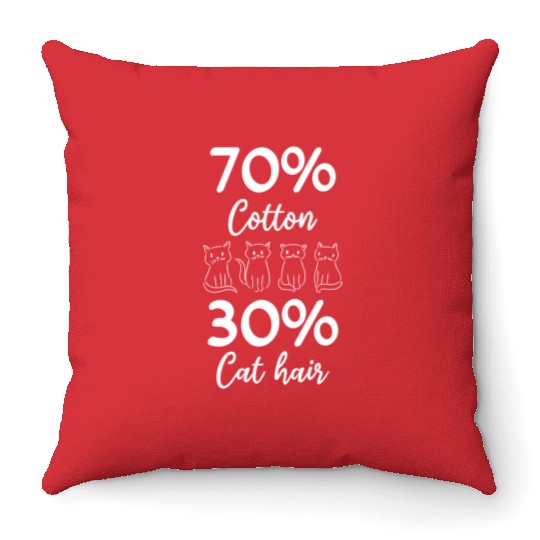 Cat Owner Cat Lover I 70% Cotton 30% Cat Hair I Fu Throw Pillows