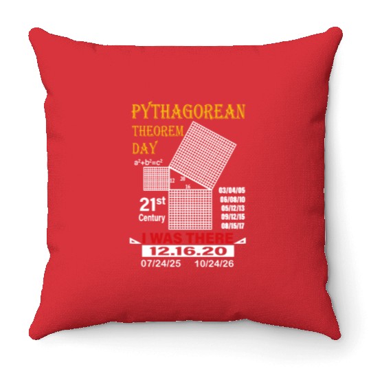 Pythagorean Theorem Day I Was There Math Teacher Throw Pillows