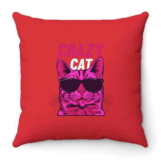 Cat Lover Cat Owner Funny Cat Meme I Crazy Cat Throw Pillows