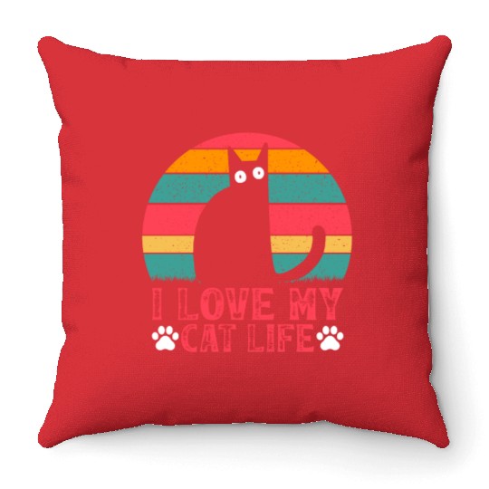 Funny Cat Meme Cat Owner Cat Lover I Love My Cat L Throw Pillows