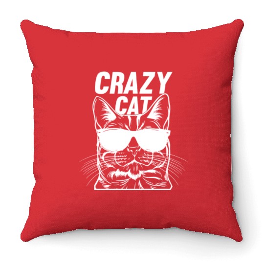 Cat Owner Cat Lover Funny Cat Meme I Crazy Cat Throw Pillows