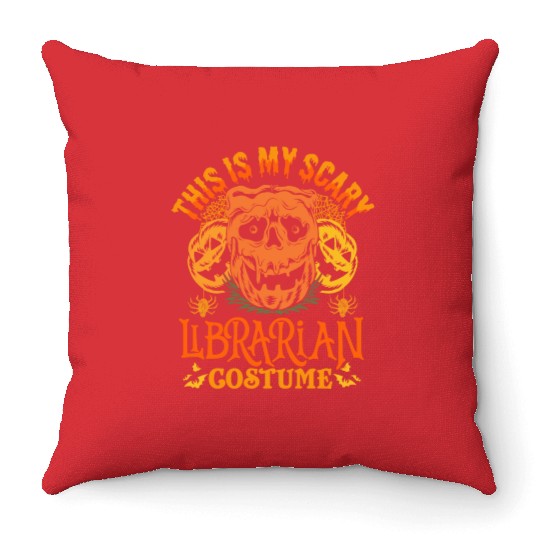 This Is My Scary Librarian Costume Funny Halloween Throw Pillows