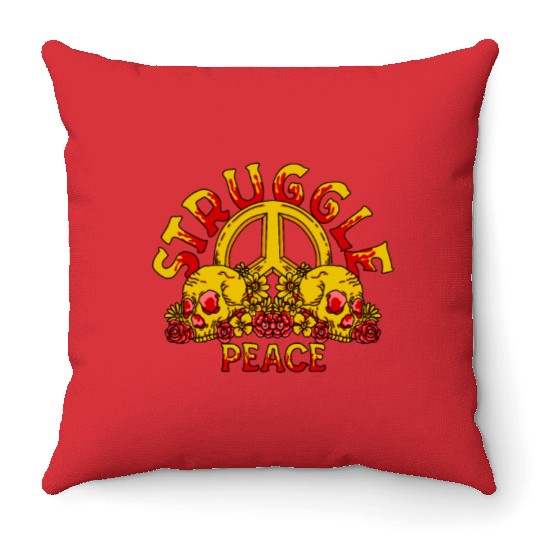 struggle peach Throw Pillows