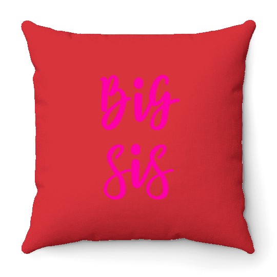 Big Sis For Big Little Brother And Sister Siblings Throw Pillows