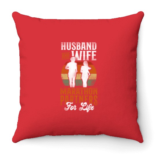Running Runner Half Marathon Throw Pillows