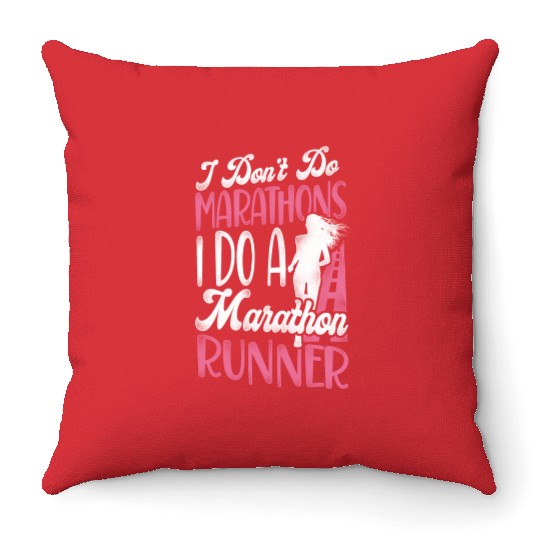 Running Runner Half Marathon Throw Pillows