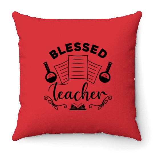 Blessed Teacher Throw Pillows