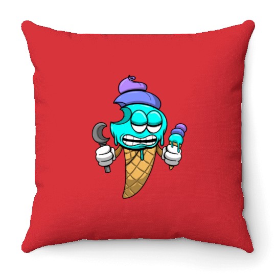 Ice Cream Lovers Summer Candy Throw Pillows