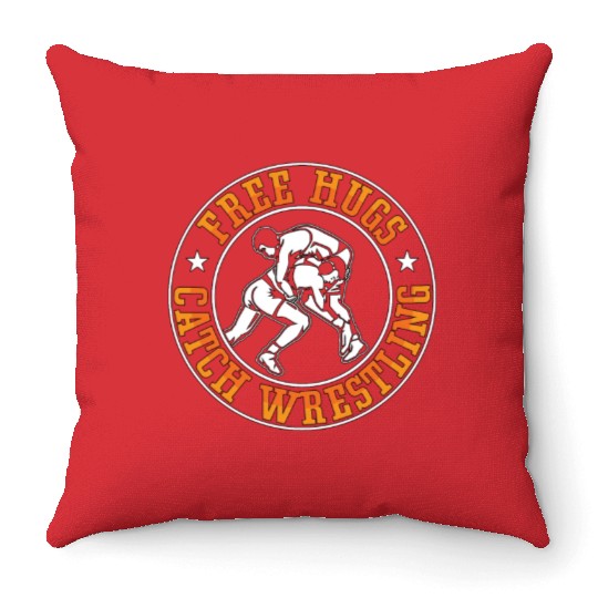 Catch Wrestling Free Hugs Fight Grappling Wrestler Throw Pillows