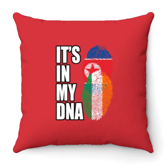 North Korean And Irish Mix Heritage DNA Flag Throw Pillows