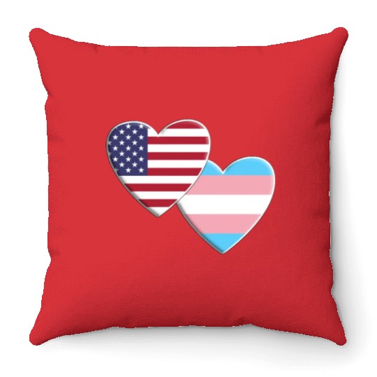 USA American Transgender Flag LGBTQ Pride Throw Pillows