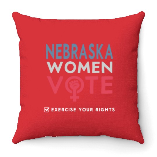 Nebraska Women Vote Voter 2022 Election Feminist Throw Pillows