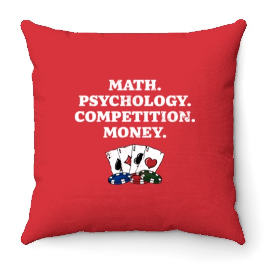 Math Psychology Competition Money Gambler Poker Throw Pillows
