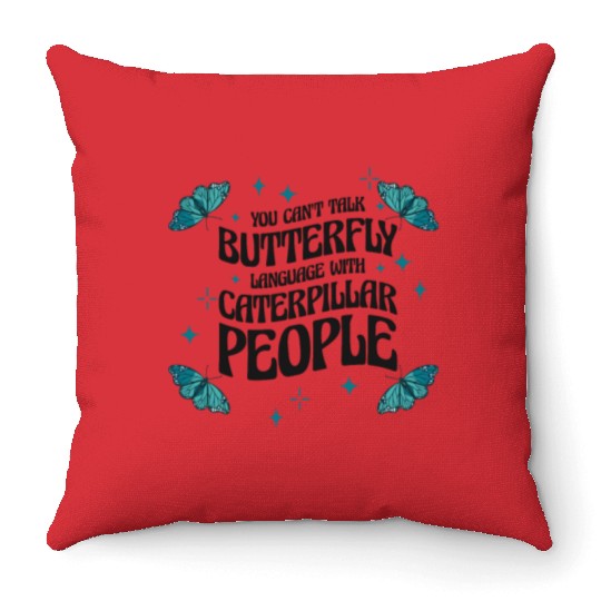 Celestial Art Butterfly Talking Mystical Insect Throw Pillows