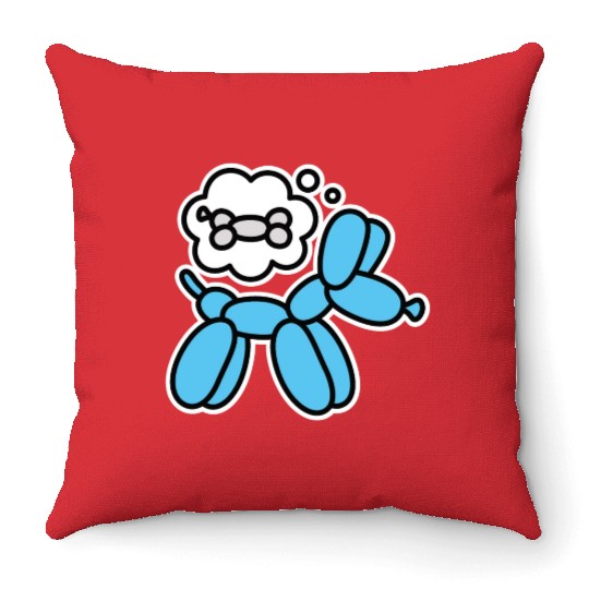 Balloon animal balloon dog balloon artist bone Throw Pillows