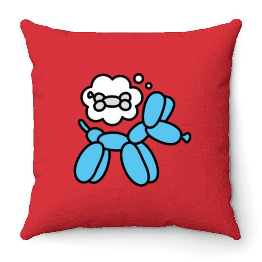 Balloon animal balloon twister balloon dog bone Throw Pillows