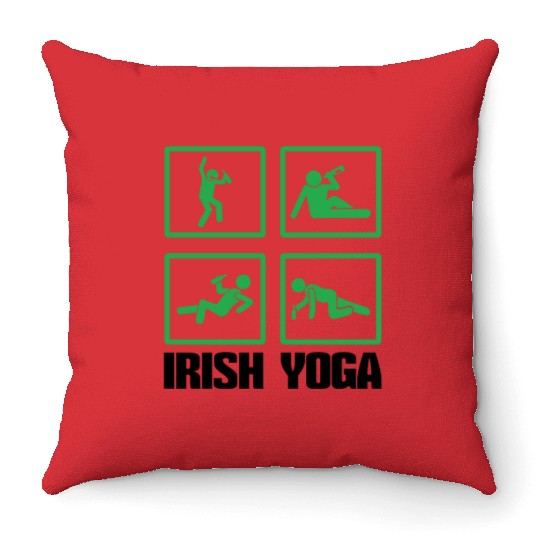 Relax Yoga Time Mandala Meditate Drunk Irish Yoga Throw Pillows