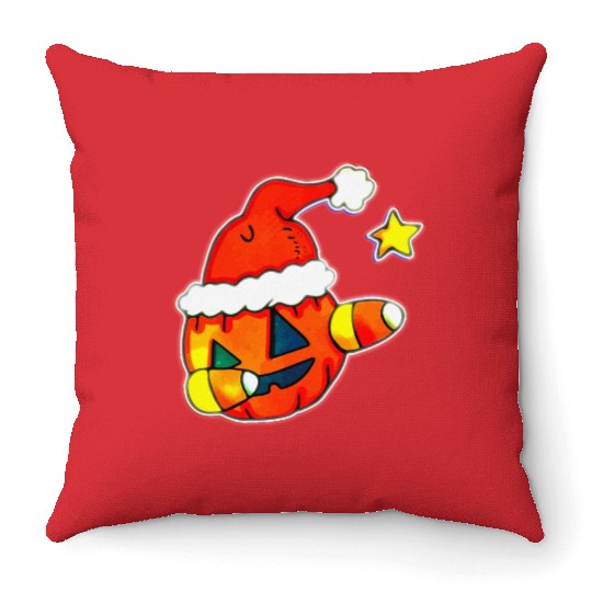 Jack O Lantern Dabbing Christmas Throw Pillows