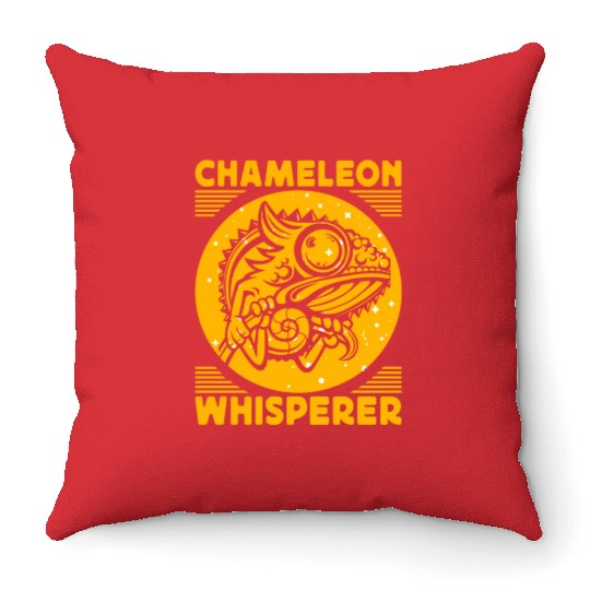 Chameleon Whisperer Throw Pillows