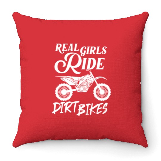 Dirt Bike Electric Motocross Riding MX Rider Throw Pillows