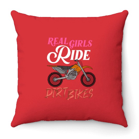 Dirt Bike Electric Motocross Riding MX Rider Throw Pillows