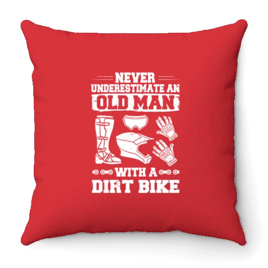 Dirt Bike Electric Motocross Riding MX Rider Throw Pillows
