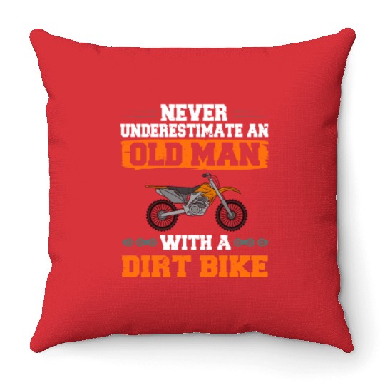 Dirt Bike Electric Motocross Riding MX Rider Throw Pillows