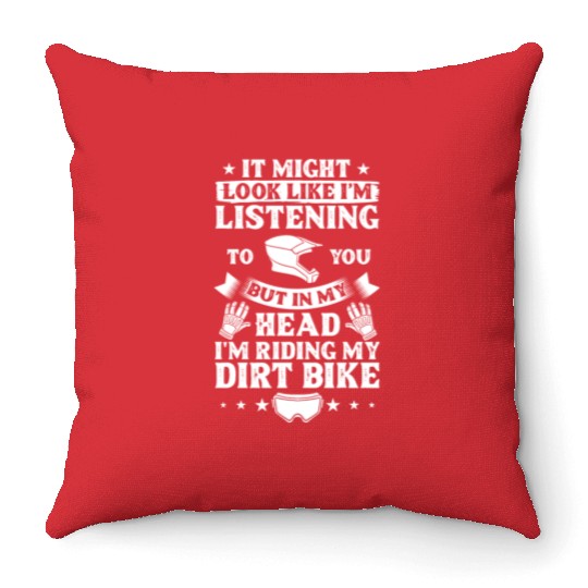 Dirt Bike Electric Motocross Riding MX Rider Throw Pillows