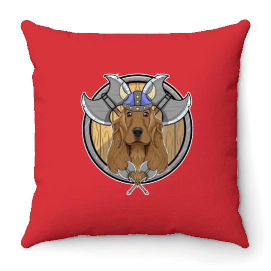 Cocker Spaniel I Valhalla I Viking Throw Pillows